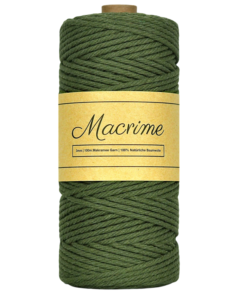 Makramee Garn - Oliv | 3mm x 100m