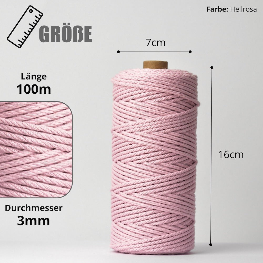 Macrame Yarn - Pink | 3mm x 100m