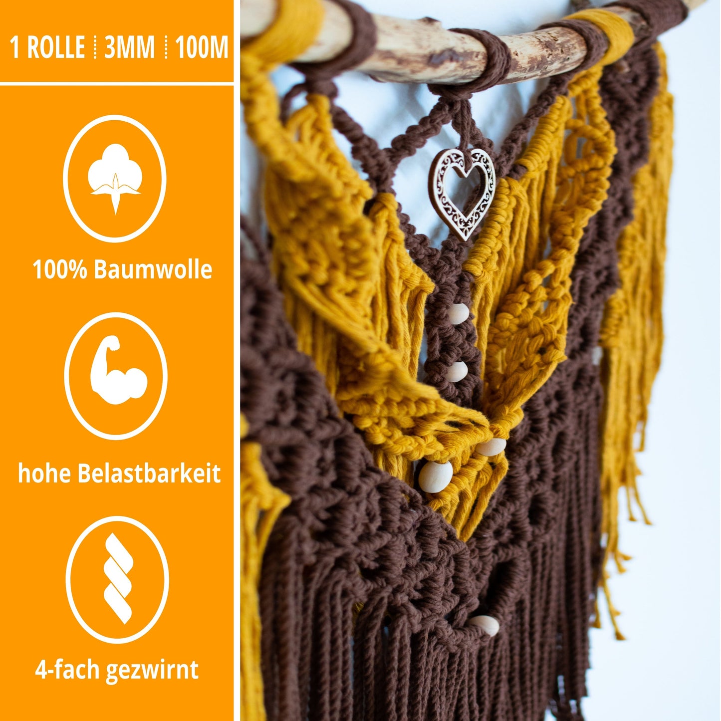 Macrame Yarn - Brown | 3mm x 100m