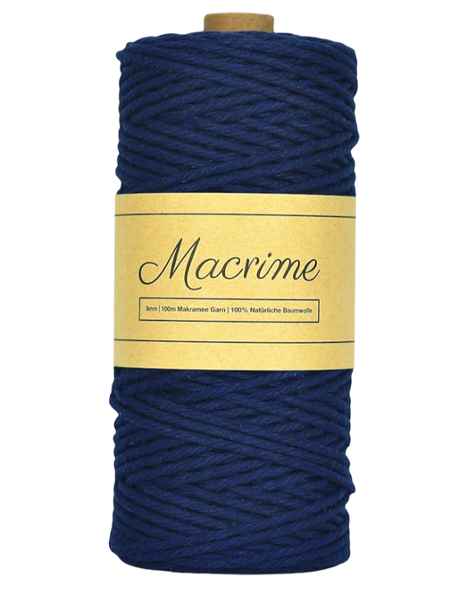 Makramee Garn - Dunkelblau | 3mm x 100m