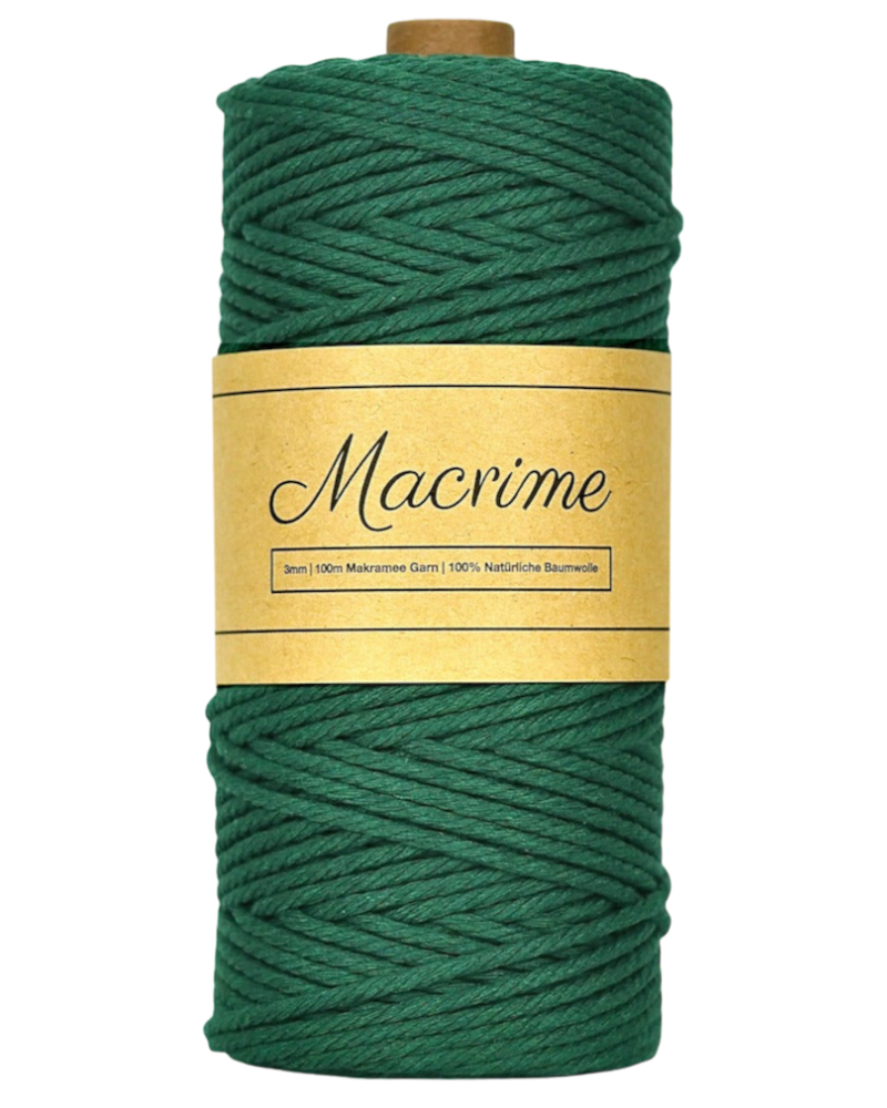 Macrame Yarn - Dark Green | 3mm x 100m
