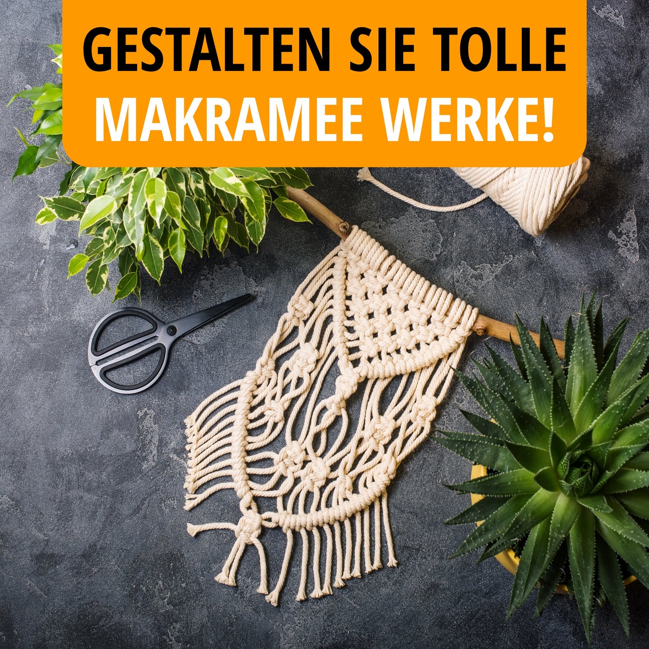 Makramee Garn - Dunkelgrau | 3mm x 100m