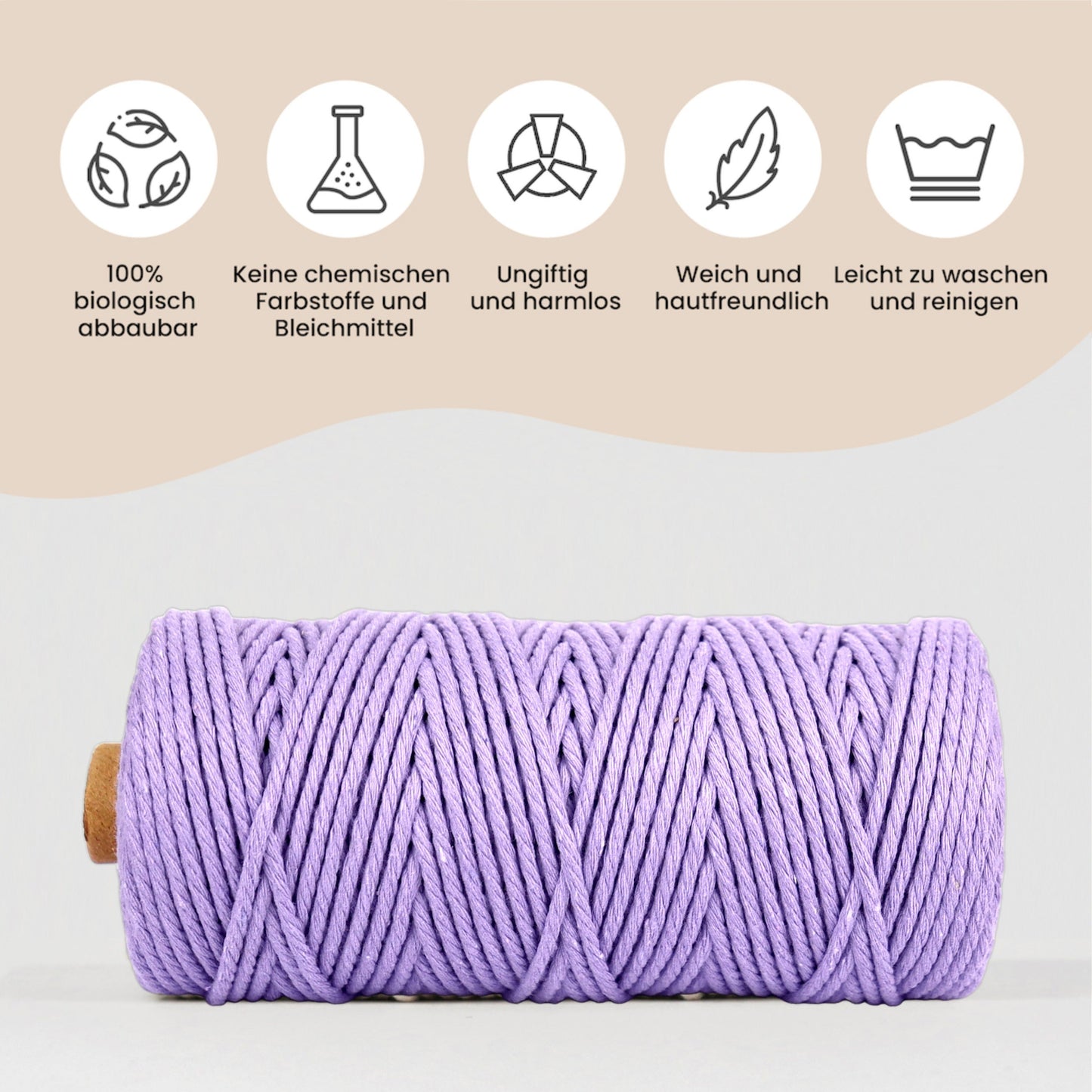 Macrame Yarn - Lavender | 3mm x 100m