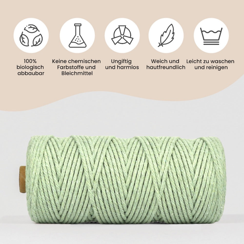 Macrame Yarn - Light Green | 3mm x 100m