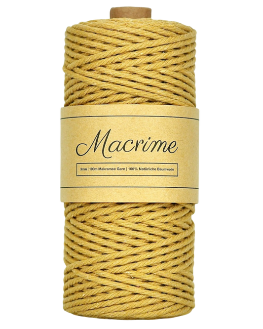 Makramee Garn - Senfgelb | 3mm x 100m