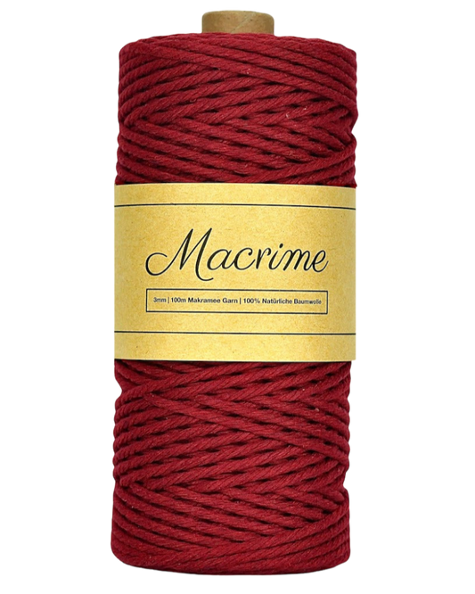 Makramee Garn - Weinrot | 3mm x 100m