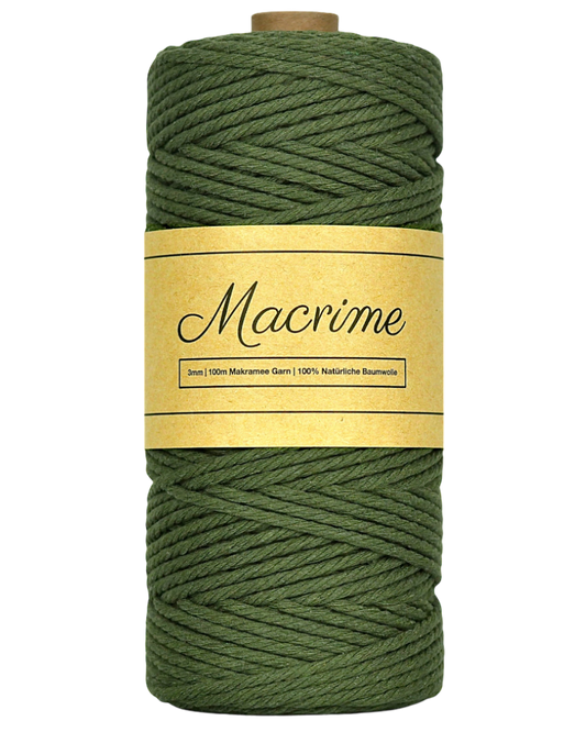 Macrame Yarn - Olive | 3mm x 100m