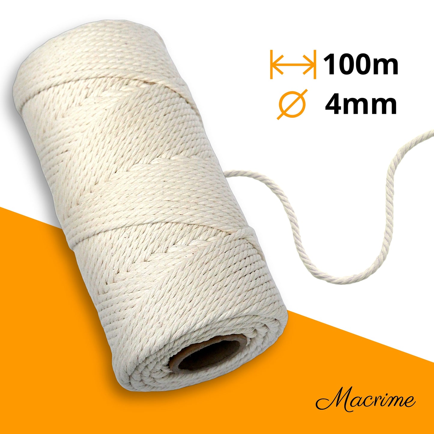 Macrame Yarn - Natural | 4mm x 100m