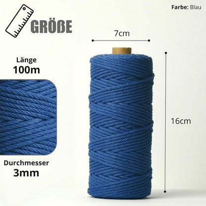 Macrame Yarn - Blue | 3mm x 100m