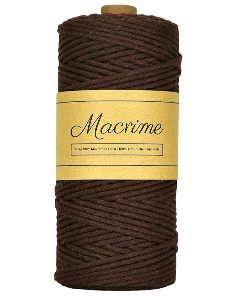 Macrame Yarn - Brown | 3mm x 100m 