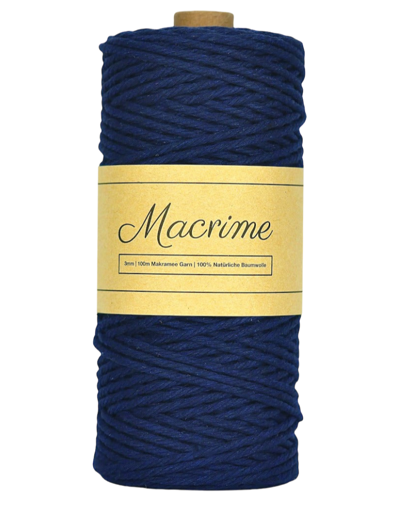 Macrame Yarn - Dark Blue | 3mm x 100m