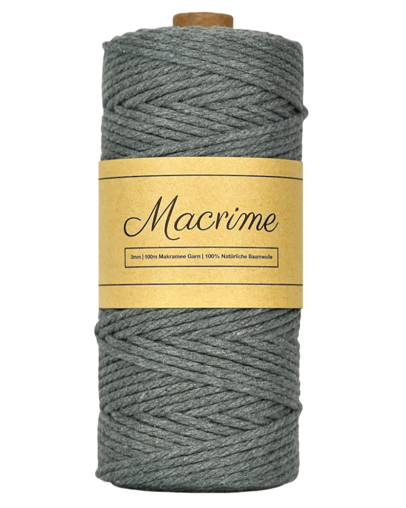 Macrame Yarn - Dark Gray | 3mm x 100m