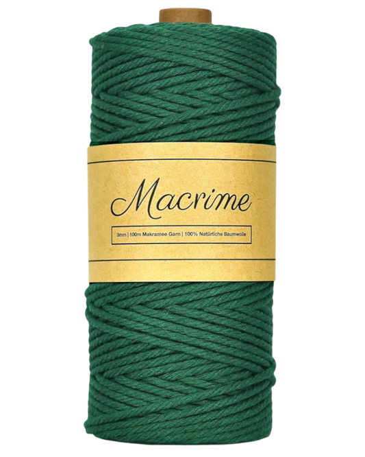 Macrame Yarn - Dark Green | 3mm x 100m
