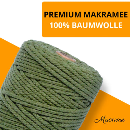 Macrame Yarn - Olive | 3mm x 100m
