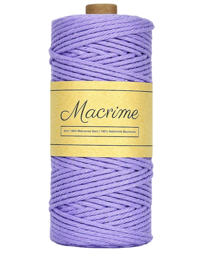 Makramee Garn - Lavendel | 3mm x 100m