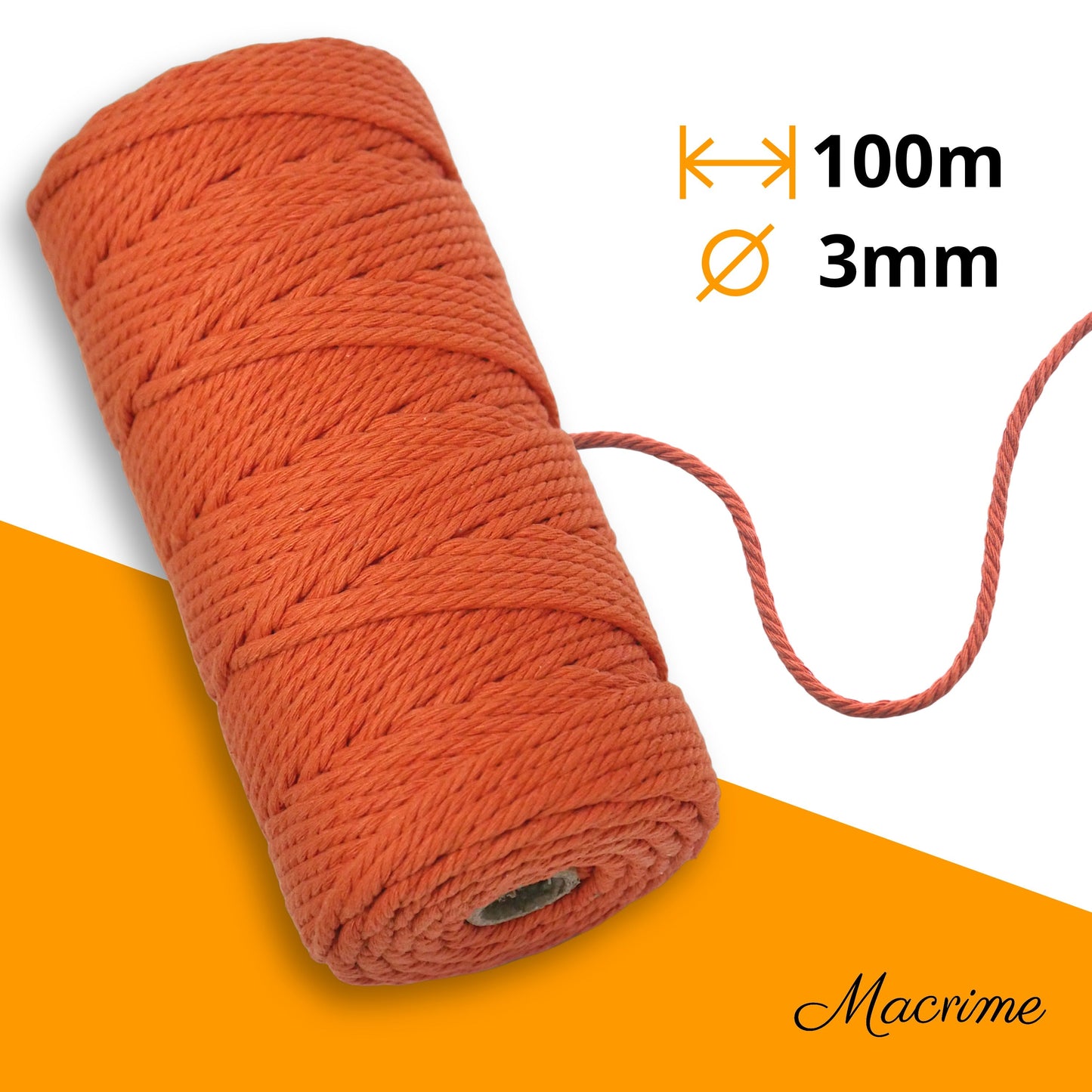 Macrame yarn - terracotta | 3mm x 100m