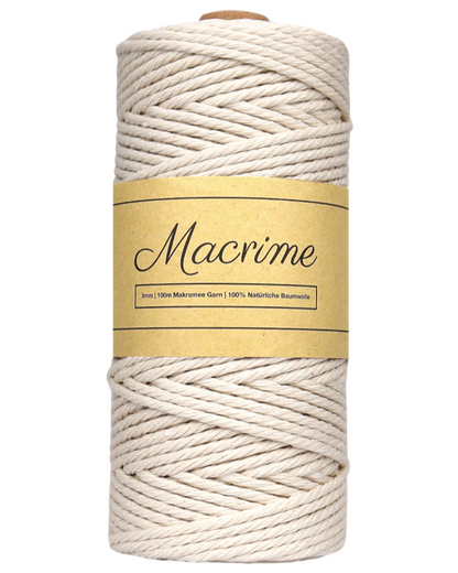 Macrame Yarn - Natural | 3mm x 100m