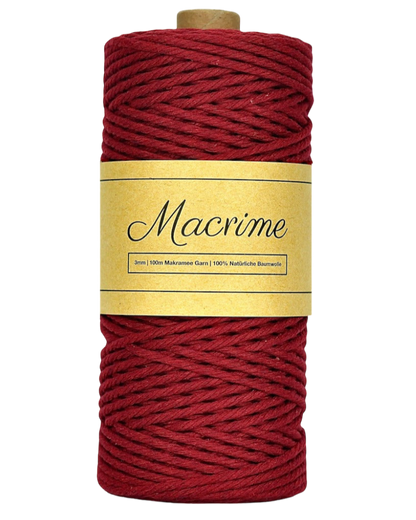 Macrame Yarn - Burgundy | 3mm x 100m